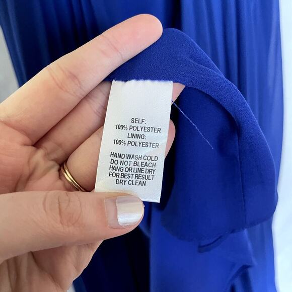 Lulus royal blue midi length wraparound dress v-neck circle skirt size XS flowy - Picture 6 of 8